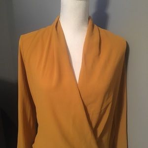 Yellow/ mustard vneck bodysuit